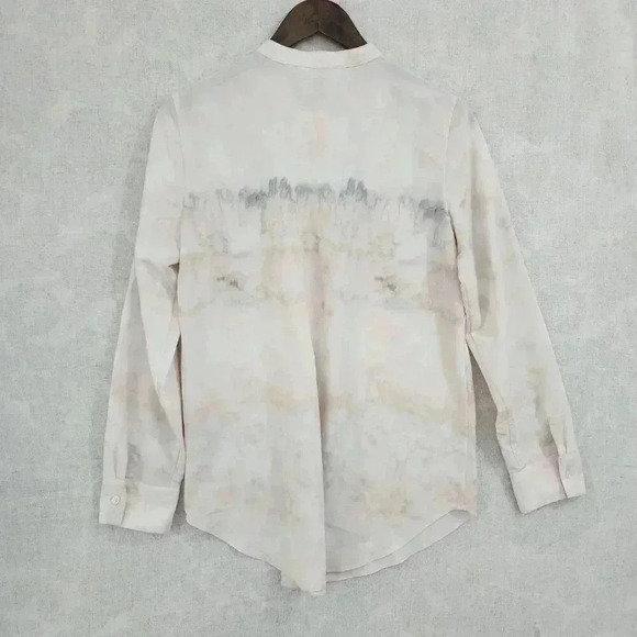 Soft Surroundings Henley Long sleeve Tie dye Chiffon Blouse Size M 8555P - Picture 2 of 7
